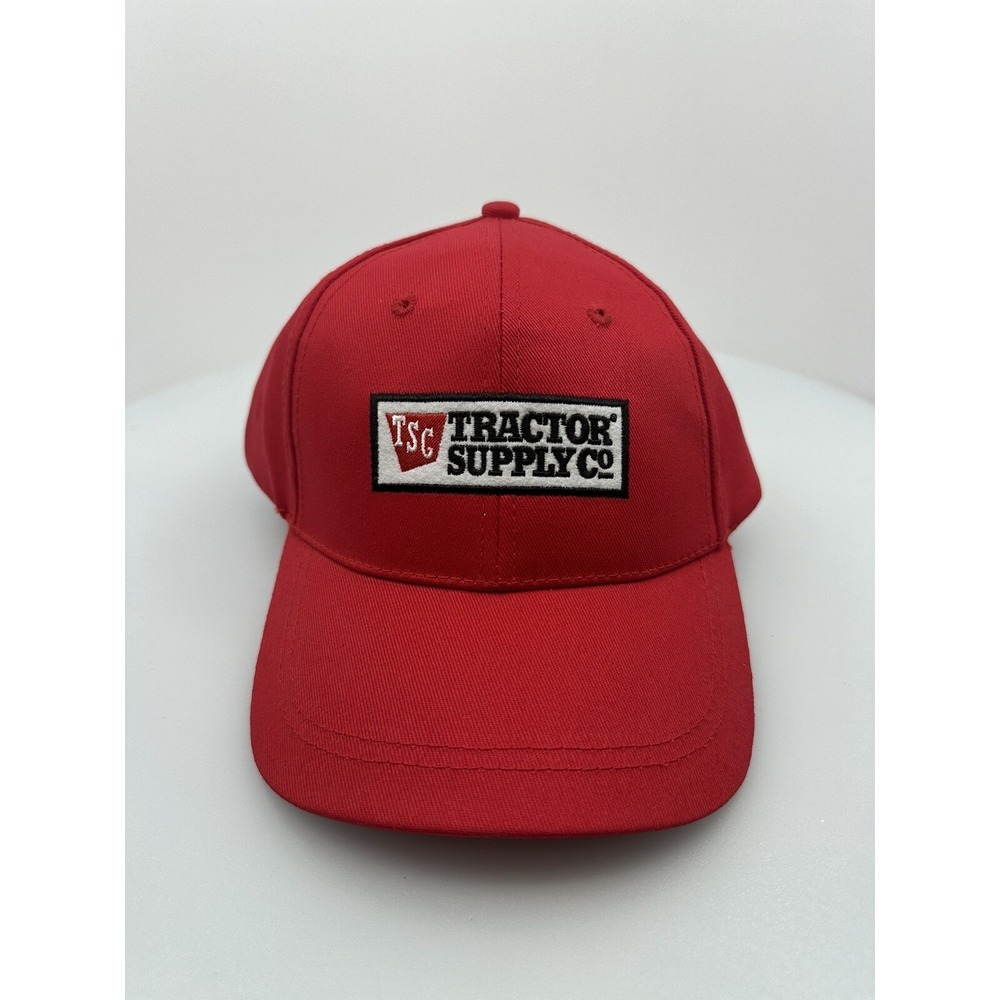 TSC Tractor Supply Co Hat Baseball Cap Hook & Loop Back Red New